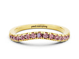 Yellow gold Morganite Pavé Curved Wedding Band_6