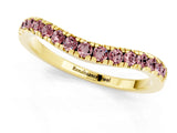 Yellow gold Morganite Pavé Curved Wedding Band_7