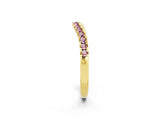 Yellow gold Morganite Pavé Curved Wedding Band_8