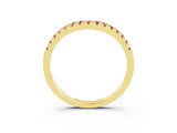 Yellow gold Morganite Pavé Curved Wedding Band_9