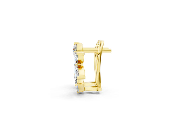 Yellow gold Multi-Shape Diamond Cluster Stud Earrings