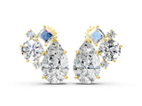 Yellow gold Multi-Shape Diamond Mosaic Five Stone Stud Earrings_20