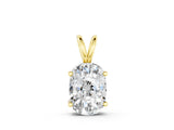 Yellow gold Old Mine Cushion Diamond Solitaire Pendant with Four Prong Setting_4