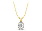 Yellow gold Old Mine Cushion Diamond Solitaire Pendant with Four Prong Setting_5