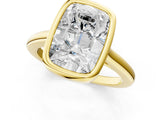 Yellow gold Old Mine Elongated Cushion Diamond Bezel Set Ring_18