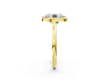 Yellow gold Old Mine Elongated Cushion Diamond Bezel Set Ring_19