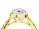 Yellow gold Old Mine Elongated Cushion Diamond Bezel Set Ring_21