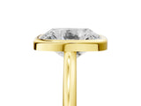 Yellow gold Old Mine Elongated Cushion Diamond Bezel Set Ring_22