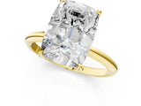 Yellow gold Old Mine Elongated Cushion Diamond Classic Band Four Prong Solitaire Ring_12
