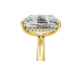 10K Yellow Gold Old Mine Elongated Cushion Diamond Classic Band Four Prong Solitaire Ring