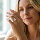 Yellow gold Old Mine Elongated Cushion Diamond Classic Band Four Prong Solitaire Ring_25