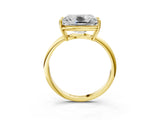 Yellow gold Old Mine Elongated Cushion Diamond East-West Bezel Set Four Claw Solitaire Ring_20