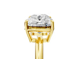 Yellow gold Old Mine Elongated Cushion Diamond East-West Bezel Set Four Claw Solitaire Ring_22