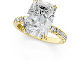 Yellow gold Old Mine Elongated Cushion Diamond Pave Band Ring_42