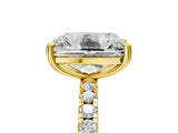 Yellow gold Old Mine Elongated Cushion Diamond Pave Band Ring_46