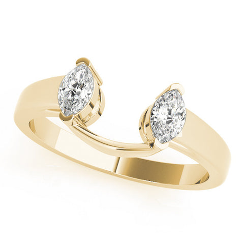 Yellow gold Open Band Marquise Diamond Tension Setting