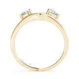 14K Yellow Gold Open Band Pear Cut Prong Set Diamond Ring