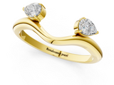 Yellow gold Open Band Pear Cut Prong Set Diamond Ring_101
