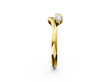 Yellow gold Open Band Pear Cut Prong Set Diamond Ring_102