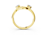 Yellow gold Open Band Pear Cut Prong Set Diamond Ring_103