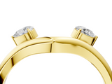 Yellow gold Open Band Pear Cut Prong Set Diamond Ring_104