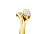 Yellow gold Open Band Pear Cut Prong Set Diamond Ring_105