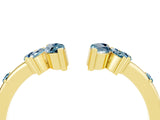 Yellow gold Open Marquise Cluster Aquamarine Band with Prong Setting_10