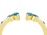 Yellow gold Open Marquise Cluster Blue Topaz Band with Prong Setting_10