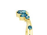 Yellow gold Open Marquise Cluster Blue Topaz Band with Prong Setting_11