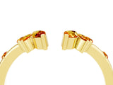 Yellow gold Open Marquise Cluster Citrine Band with Prong Setting_10