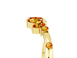Yellow gold Open Marquise Cluster Citrine Band with Prong Setting_11