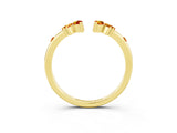 Yellow gold Open Marquise Cluster Citrine Band with Prong Setting_9