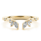 10K Yellow Gold Open Marquise Cluster Diamond Band with Prong Setting