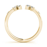 10K Yellow Gold Open Marquise Cluster Diamond Band with Prong Setting