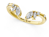 Yellow gold Open Marquise Cluster Diamond Band with Prong Setting_89