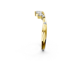 Yellow gold Open Marquise Cluster Diamond Band with Prong Setting_90