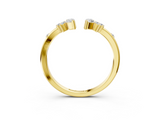 Yellow gold Open Marquise Cluster Diamond Band with Prong Setting_91