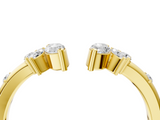Yellow gold Open Marquise Cluster Diamond Band with Prong Setting_92