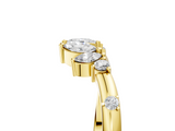 Yellow gold Open Marquise Cluster Diamond Band with Prong Setting_93