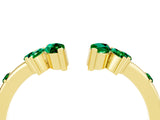Yellow gold Open Marquise Cluster Emerald Band with Prong Setting_10