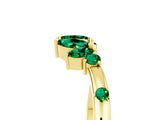 Yellow gold Open Marquise Cluster Emerald Band with Prong Setting_11