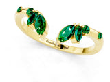 Yellow gold Open Marquise Cluster Emerald Band with Prong Setting_7
