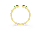 Yellow gold Open Marquise Cluster Emerald Band with Prong Setting_9