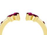 Yellow gold Open Marquise Cluster Garnet Band with Prong Setting_10
