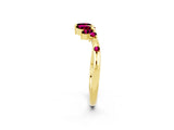 Yellow gold Open Marquise Cluster Garnet Band with Prong Setting_8