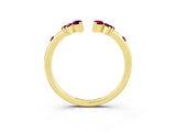 Yellow gold Open Marquise Cluster Garnet Band with Prong Setting_9