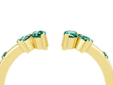Yellow gold Open Marquise Cluster Green Sapphire Band with Prong Setting_10