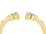 Yellow gold Open Marquise Cluster Moissanite Band with Prong Setting_10