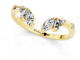 Yellow gold Open Marquise Cluster Moissanite Band with Prong Setting_7
