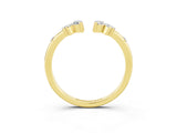 Yellow gold Open Marquise Cluster Moissanite Band with Prong Setting_9